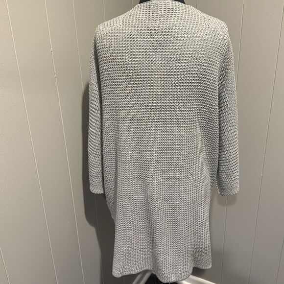 Max Studio light gray lightweight long knit open front dolman sleeve cardigan XS - Picture 5 of 7